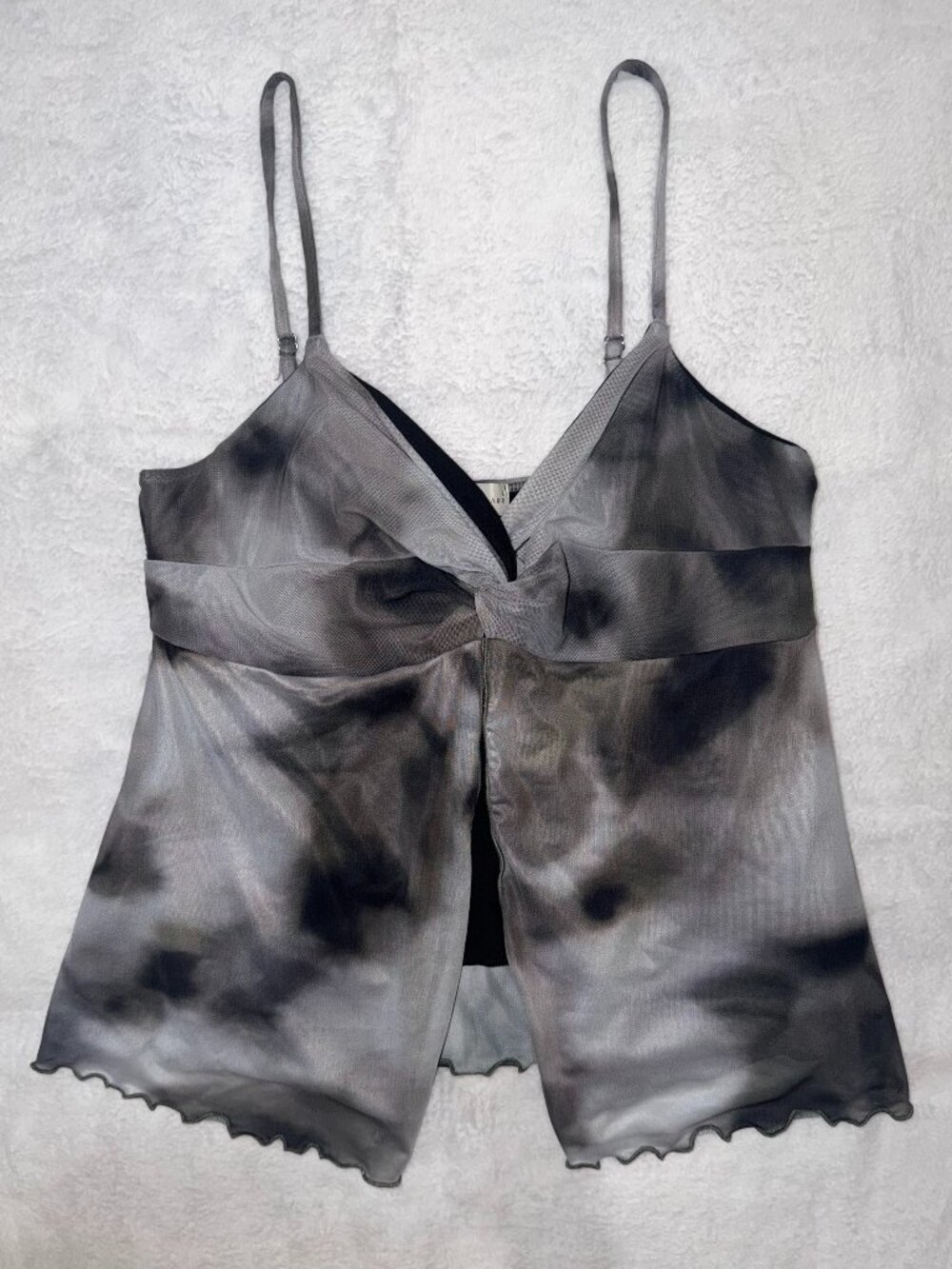 Frankee & Skylar Smoky Tie-Dye Mesh Overlay Cami Top